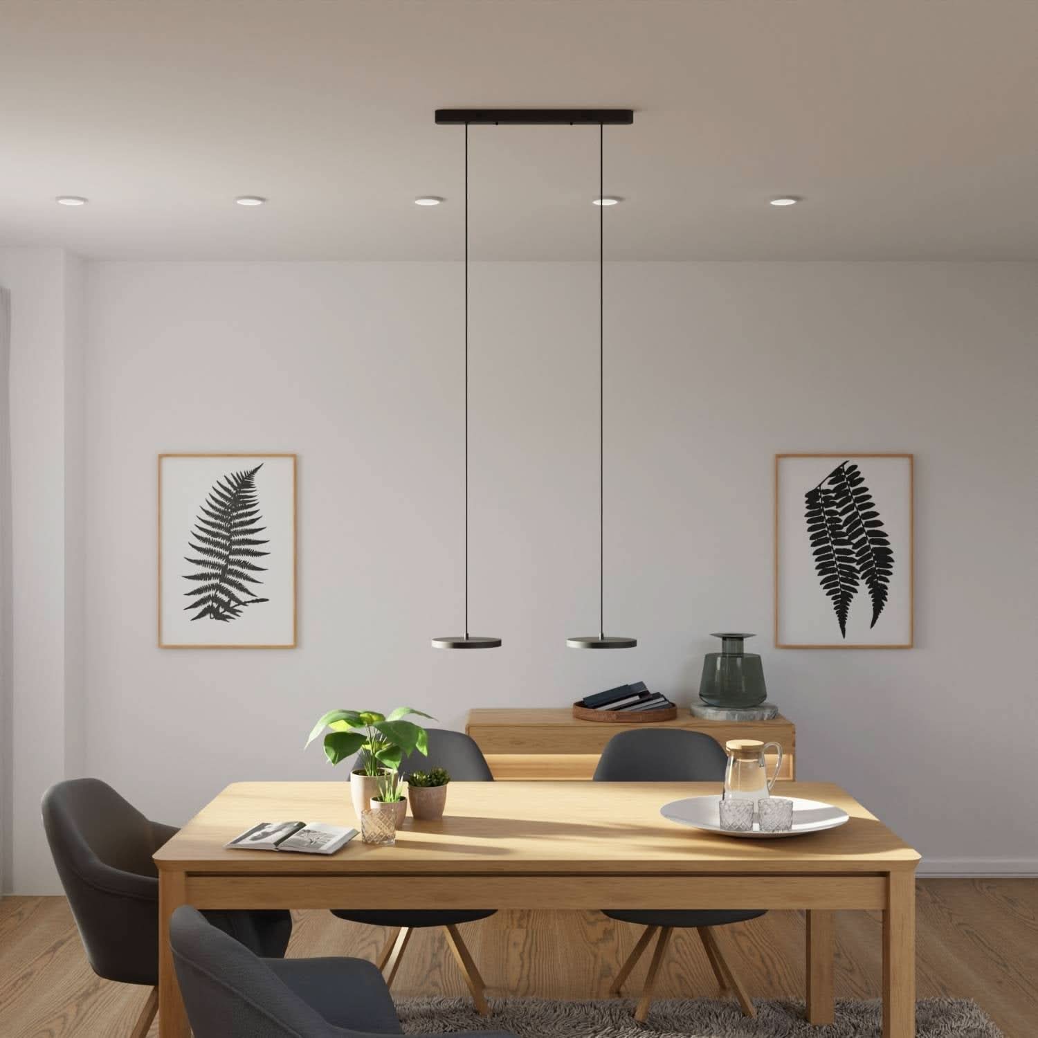 Design Hanglamp LED Aluminium 3-4 Lichts Zwart Eettafel Dimbaar Modern Pendellamp Minimalistisch Interieur Verlichting | Sansoti