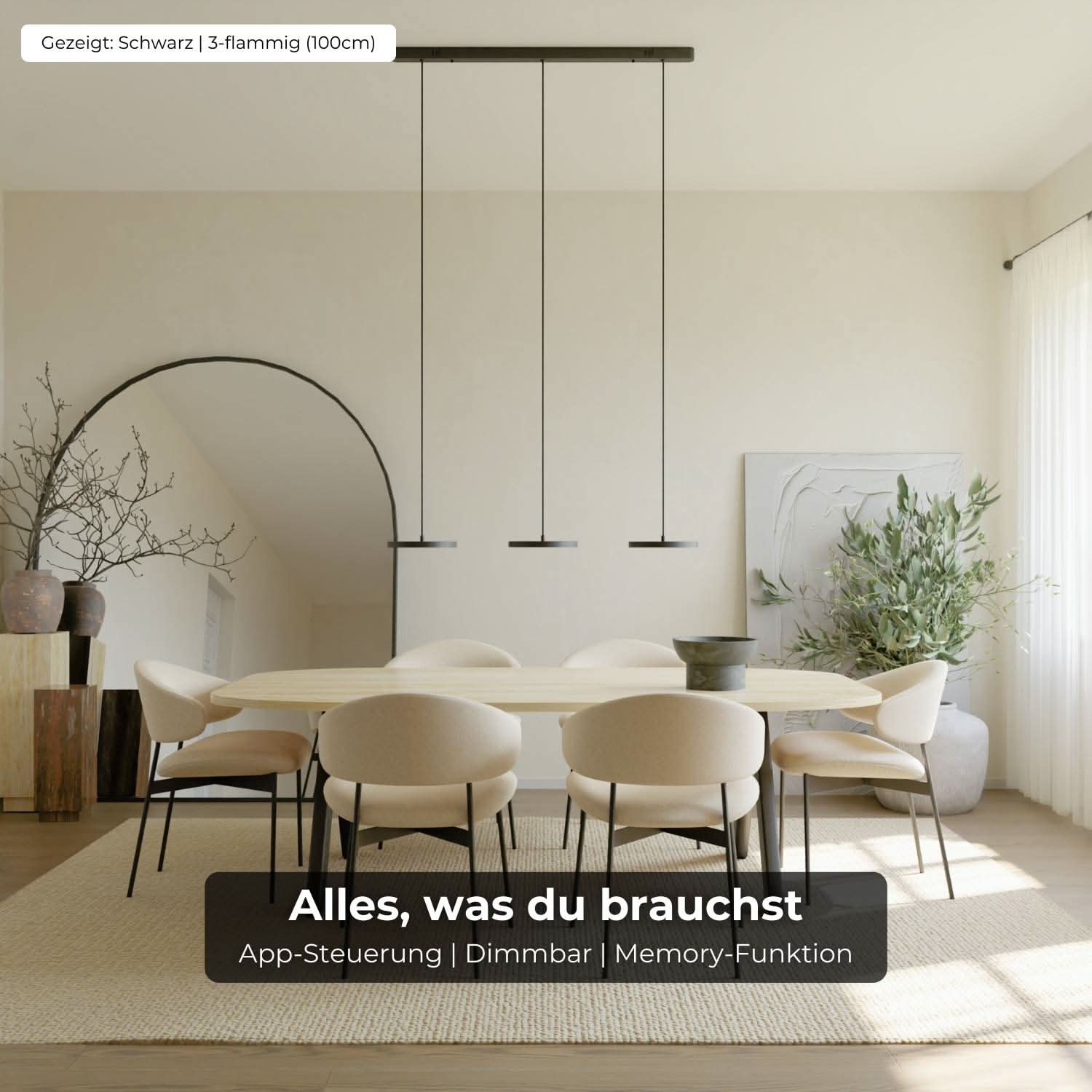 Design Hanglamp LED Aluminium 3-4 Lichts Zwart Eettafel Dimbaar Modern Pendellamp Minimalistisch Interieur Verlichting | Sansoti