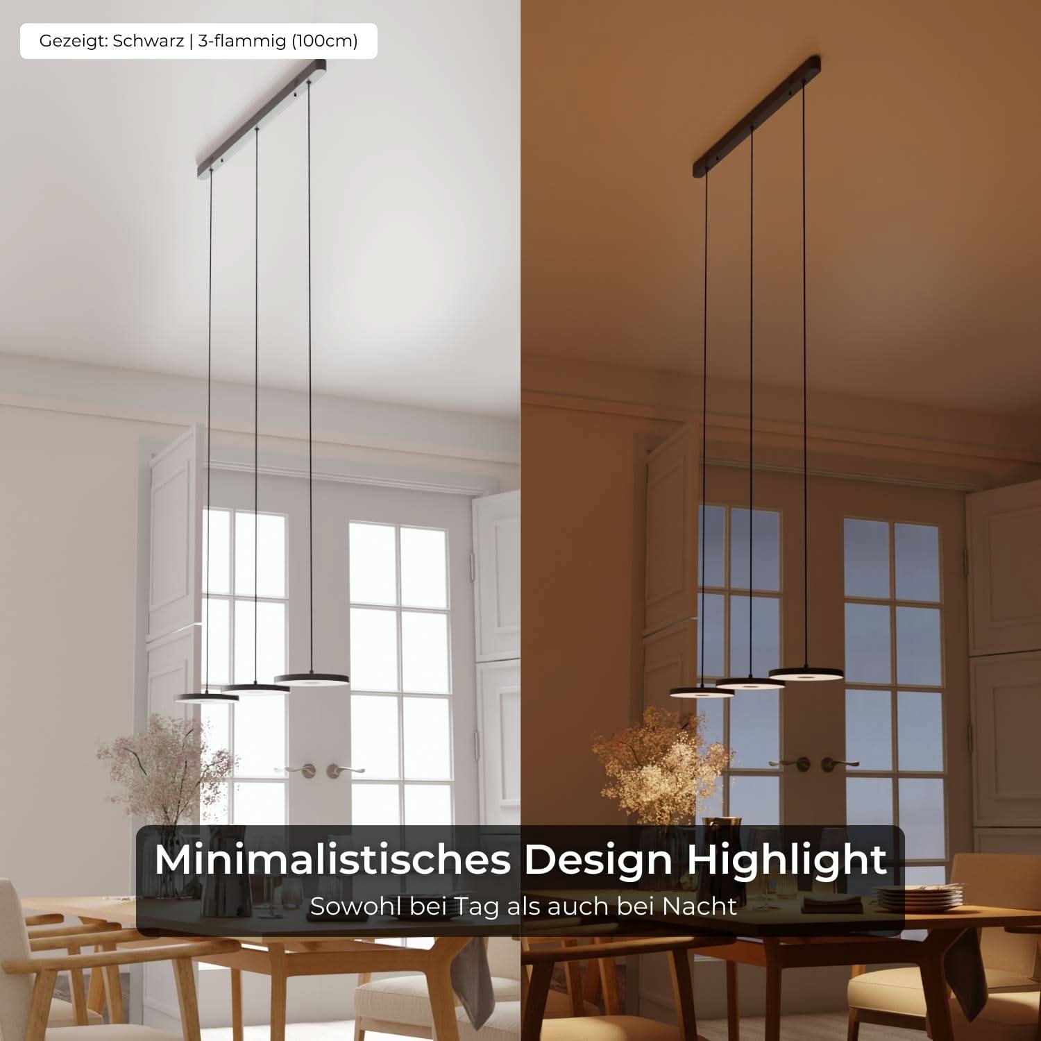 Design Hanglamp LED Aluminium 3-4 Lichts Zwart Eettafel Dimbaar Modern Pendellamp Minimalistisch Interieur Verlichting | Sansoti