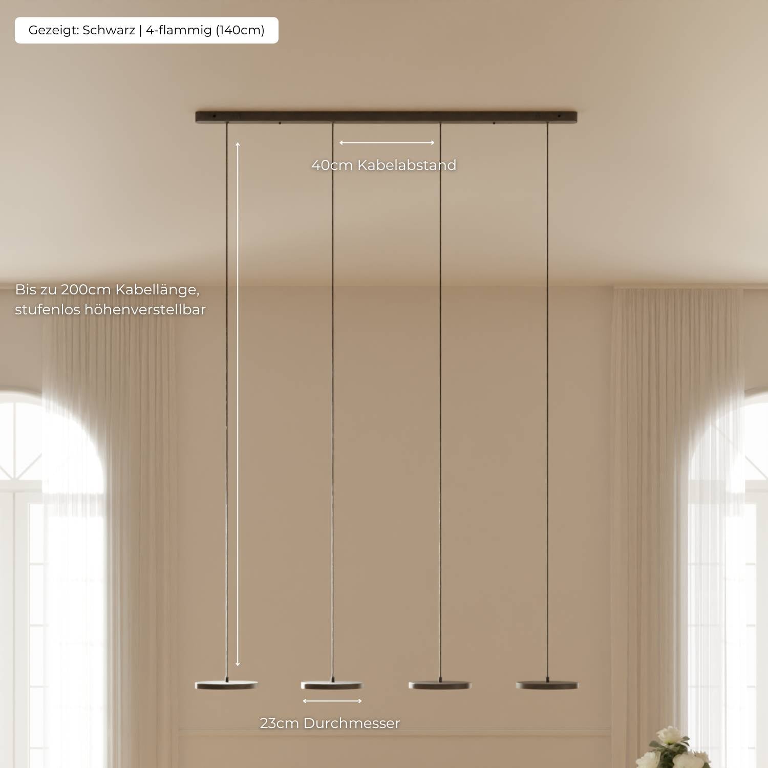 Design Hanglamp LED Aluminium 3-4 Lichts Zwart Eettafel Dimbaar Modern Pendellamp Minimalistisch Interieur Verlichting | Sansoti