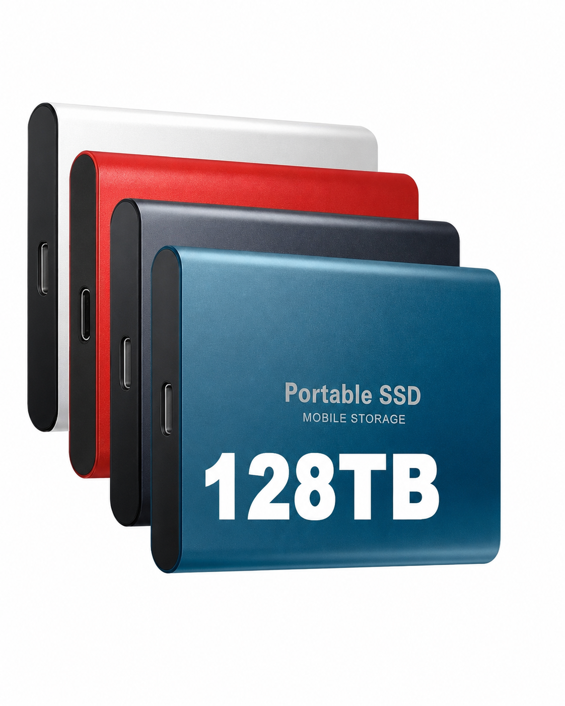 External Storage Solution with SSD 128TB Fast Data Transmission Compact Aluminum Case USB-C Compatibility for PC Mac Android | Sansoti