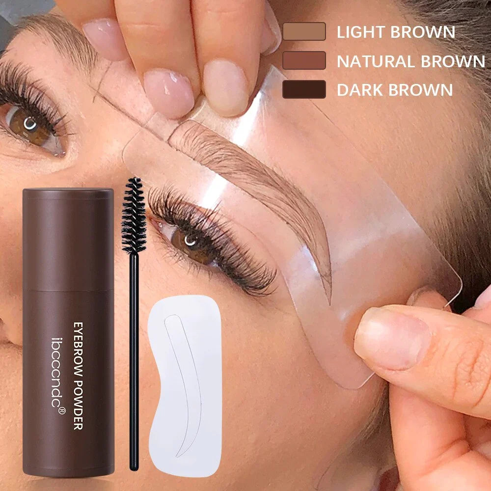 Wenkbrauw Stempel Styling Set voor Perfecte Brows met Sjablonen Poeder Natuurlijke Look Dagelijks Gebruik | Sansoti
