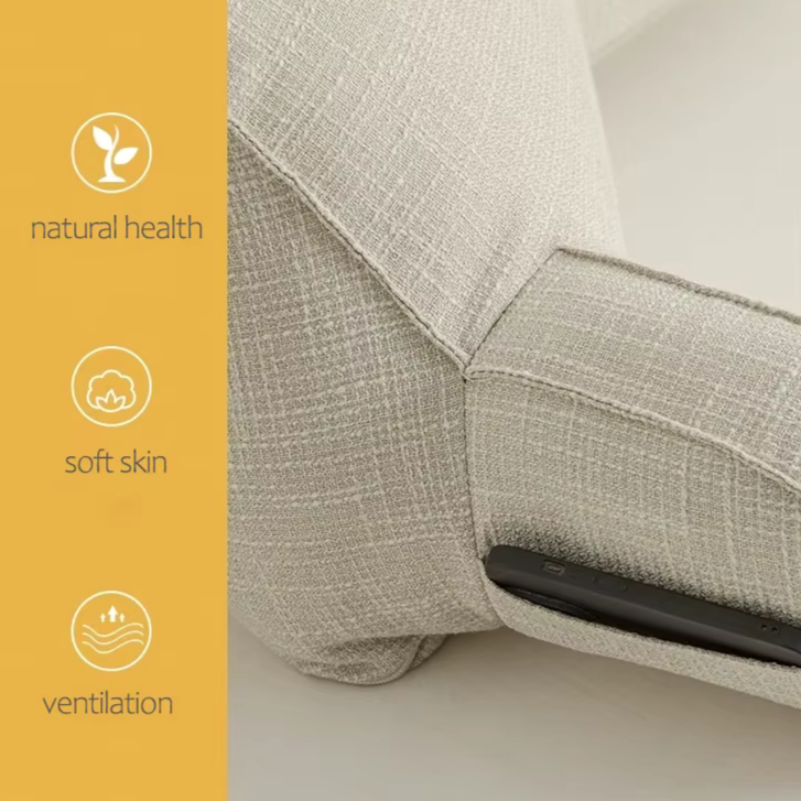 Coussin ergonomique de soutien dorsal avec appuie-tête réglable et housse en coton amovible pour un confort d’assise optimal à la maison | Sansoti