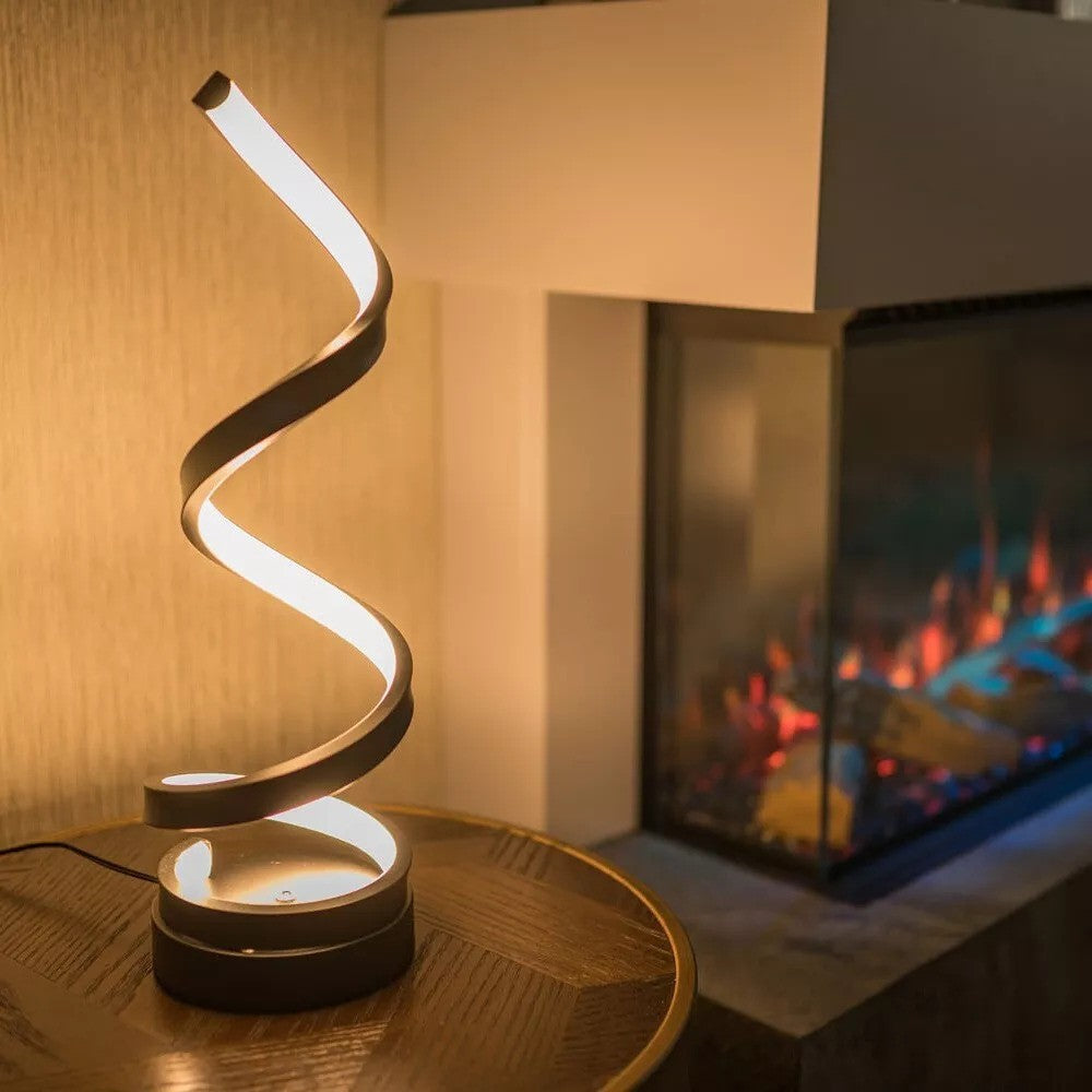 Tafellamp Spiraalvorm Metaal Dimbaar 3 Lichtkleuren Warm Neutraal Koud Wit Moderne Sfeerlamp Bureaulamp | Sansoti