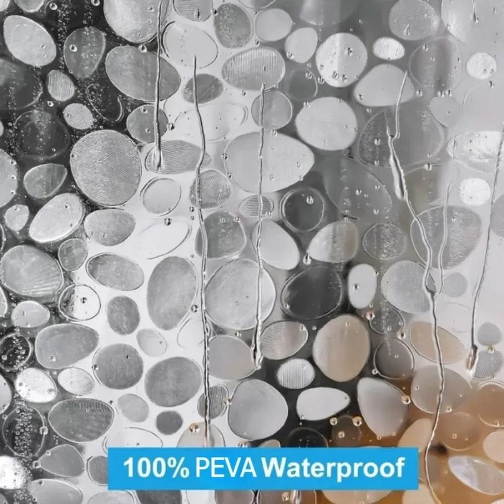 Transparentes Duschvorhang mit Kieselstruktur 180x180cm Wasserdicht Schimmelresistent für modernes Badezimmer | Sansoti