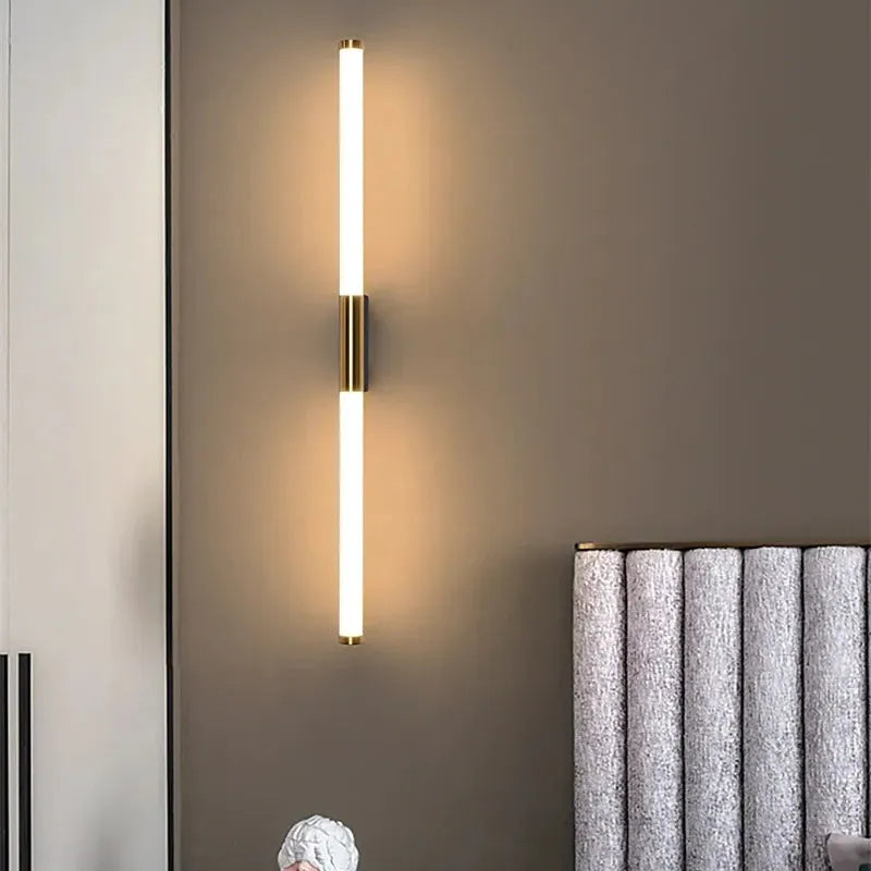 Lineaire Wandlamp Goud Metaal Acryl Badkamer Spiegel Waterdicht Modern Minimalistisch LED Verlichting | Sansoti