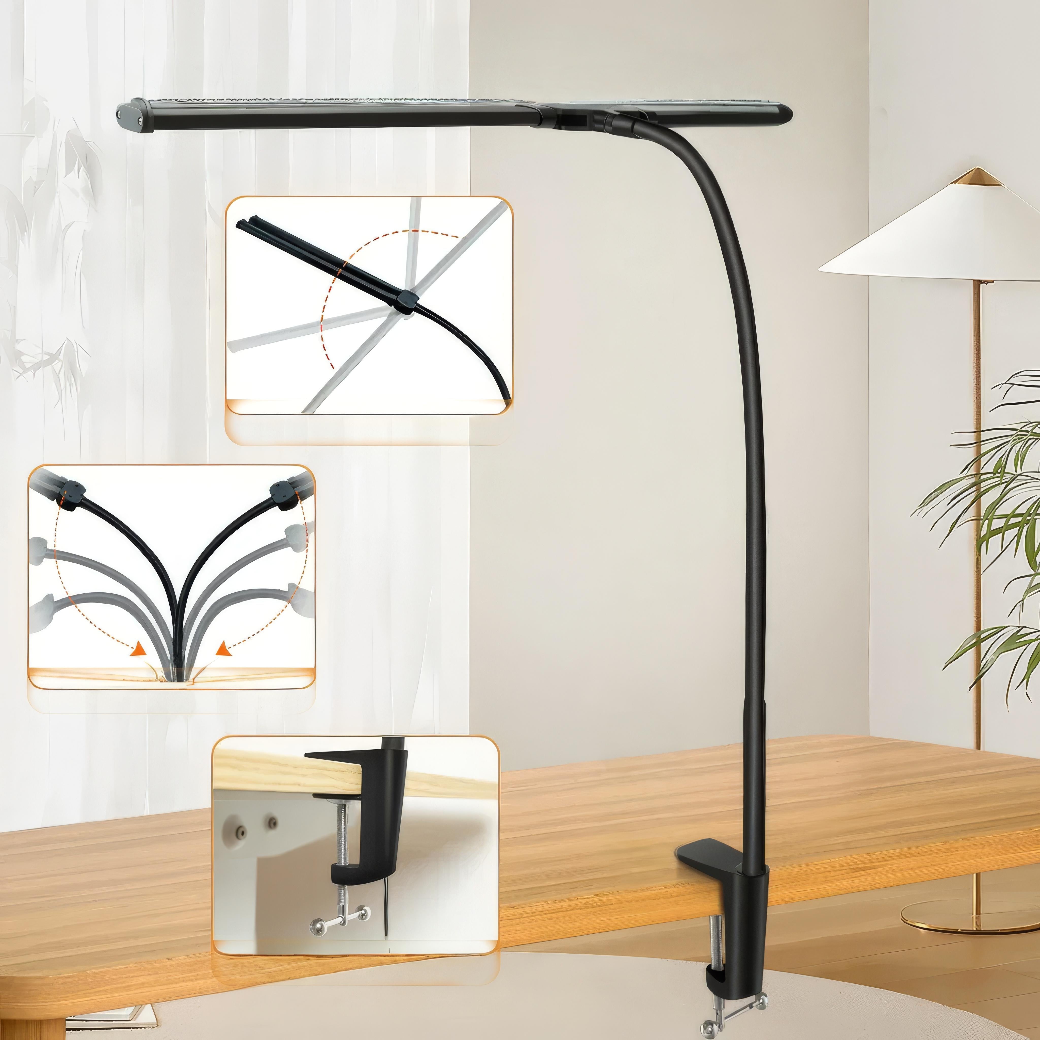 LED Bureaulamp Dubbele Kop met Dimfunctie – Verstelbaar en Oogvriendelijk | Sansoti