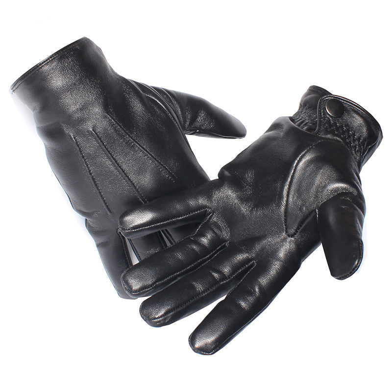 Lederhandschuhe aus gefüttertem Schafsleder Unisex Winter Warm Wasserdicht Touchscreen Elegant Klassisches Design | Sansoti