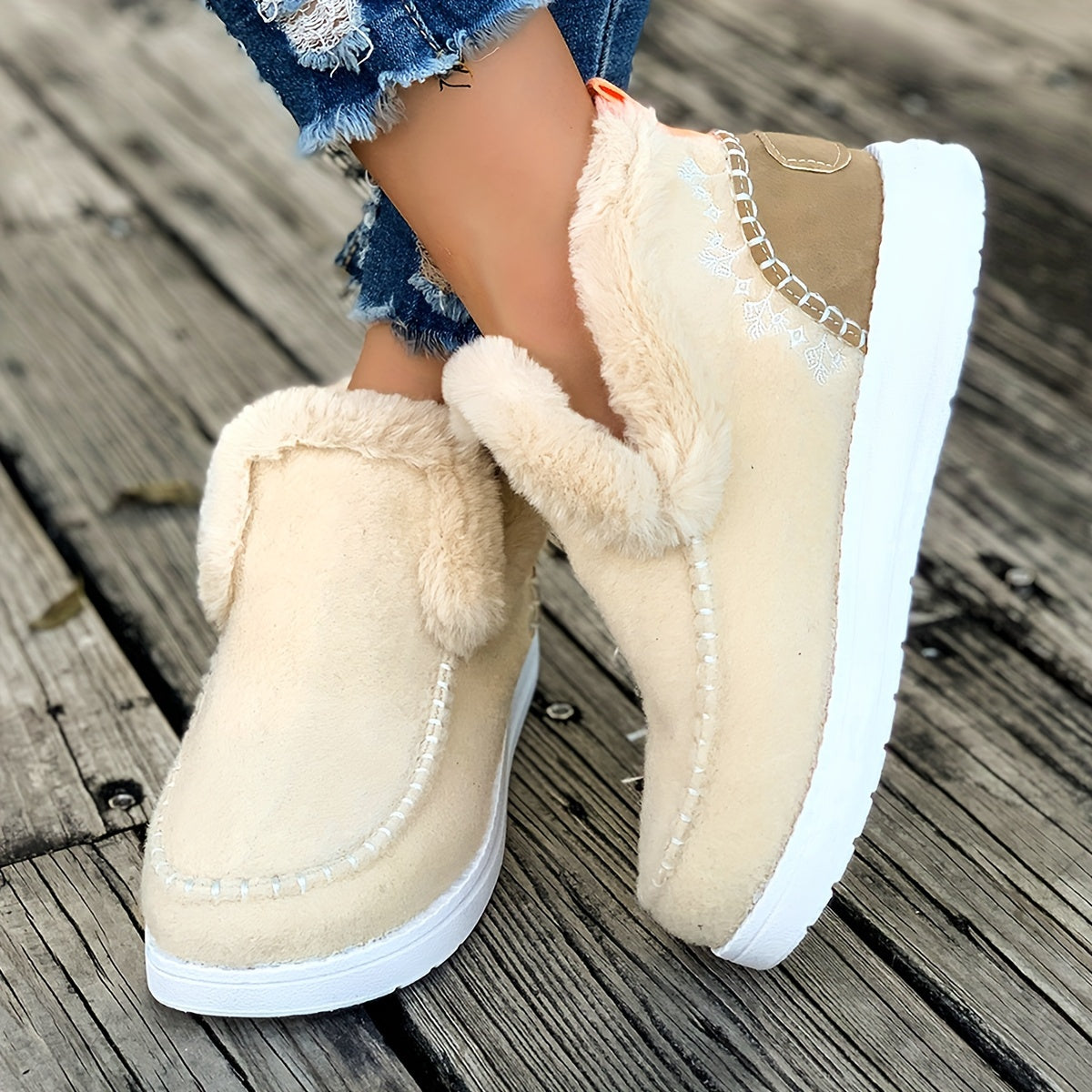 Damenpantoffeln mit Plüschfutter, rutschfester Sohle, Wärme und Komfort, weiche Winterschuhe und Hausschuhe für drinnen | Sansoti