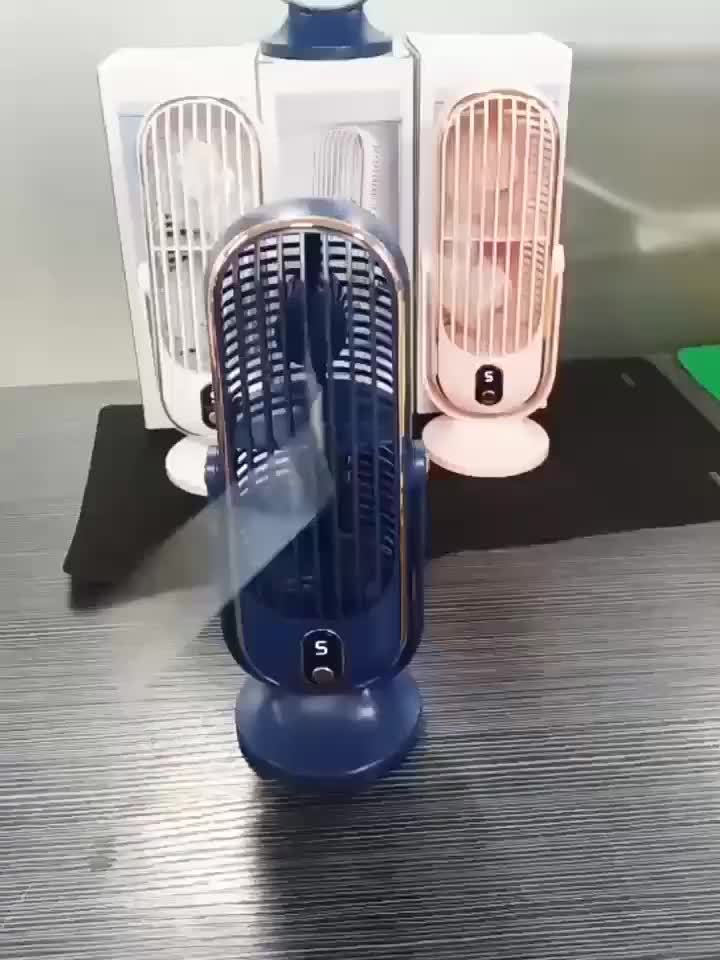 Draagbare Ventilator met 720° Rotatie Oplaadbaar - Stille USB Tafelventilator voor Bureau Thuis Kantoor | Sansoti