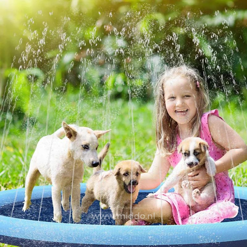 Wassersprinklermatte für Garten und Haustiere, 100-190cm, Spielmatte für Kinder, sommerliche Abkühlung, Outdoor-Wasserspaß | Sansoti