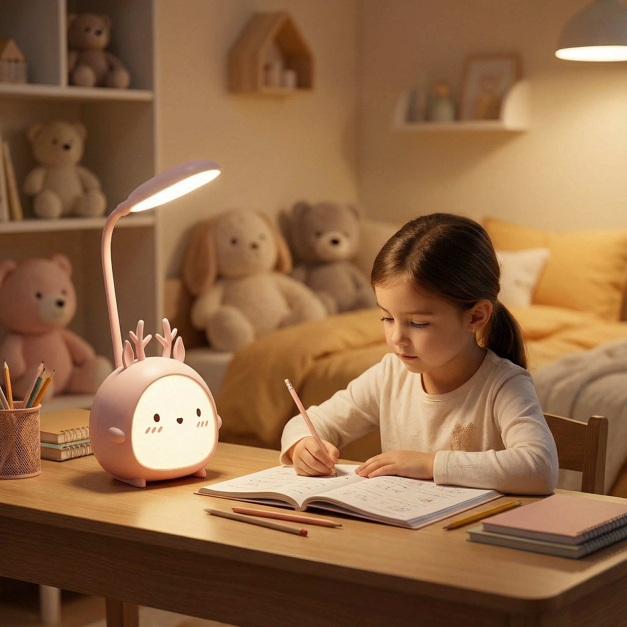 Wiederaufladbare Kinderlampe mit flexiblem Arm und LED-Beleuchtung – Schreibtischlampe für Kinderzimmer | Sansoti
