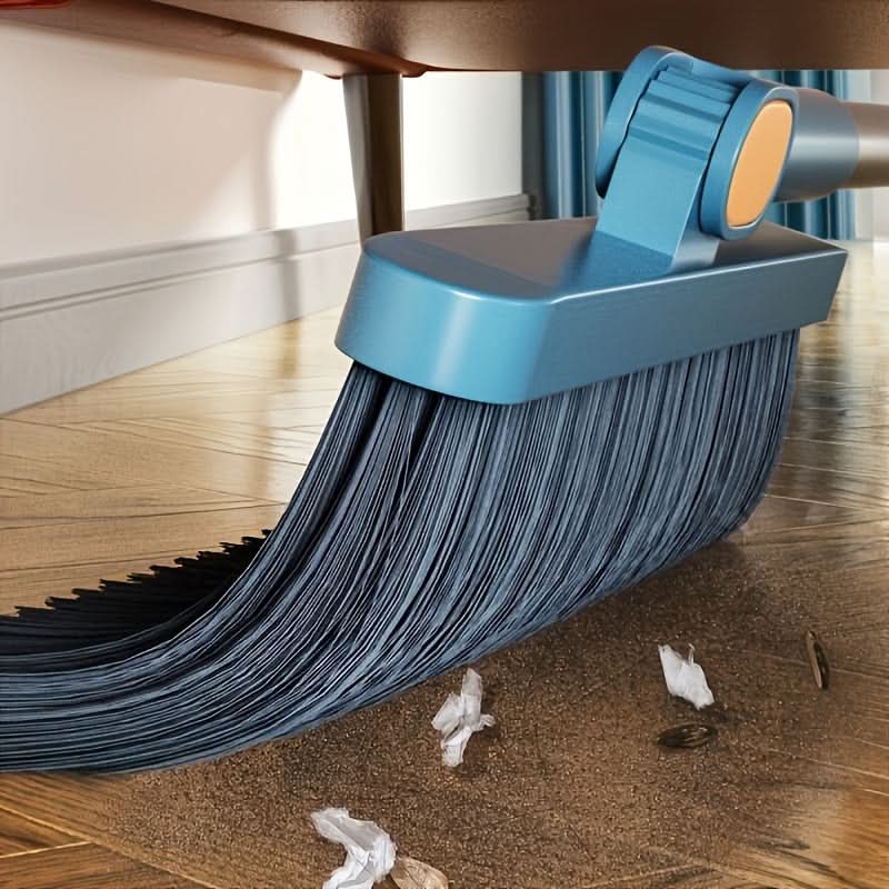 Ensemble balai et pelle avec long manche de 124 cm, outil de nettoyage ergonomique, rangement vertical pour la maison | Sansoti
