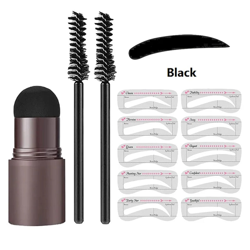 Wenkbrauw Stempel Styling Set voor Perfecte Brows met Sjablonen Poeder Natuurlijke Look Dagelijks Gebruik | Sansoti