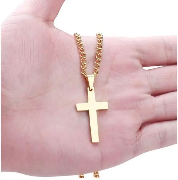 Kruisketting Heren RVS Hanger Religieus Symbool Dagelijks Stijlvol Cadeau Zwart Zilver Goud Sieraad Accessoire | Sansoti