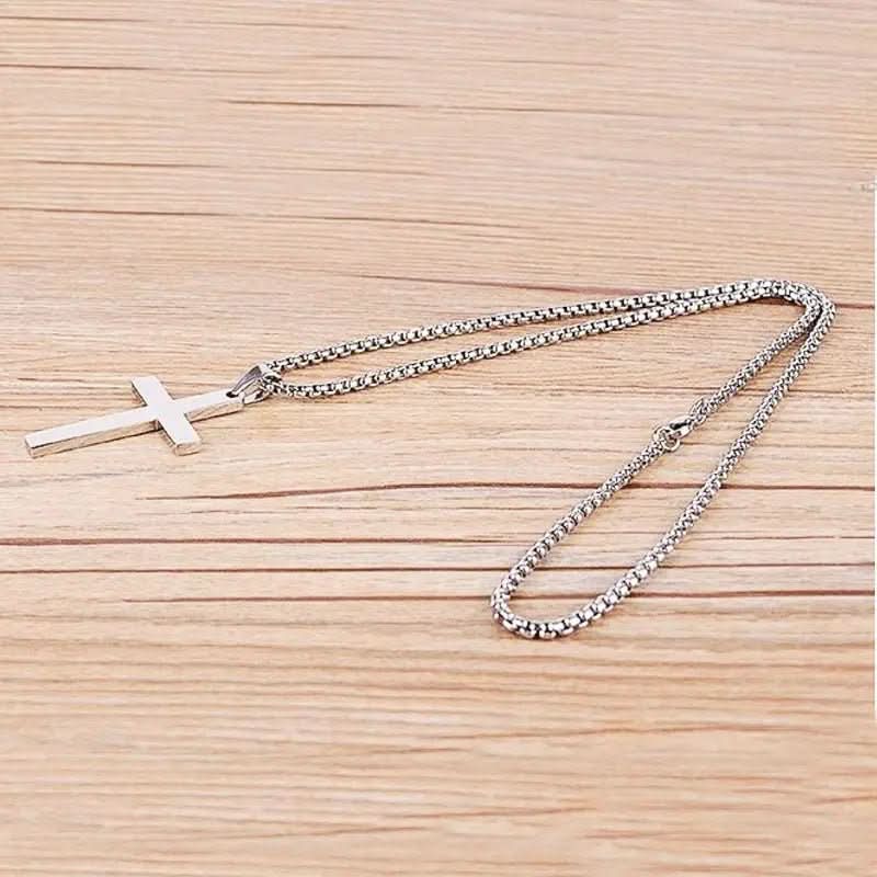 Kruisketting Heren RVS Hanger Religieus Symbool Dagelijks Stijlvol Cadeau Zwart Zilver Goud Sieraad Accessoire | Sansoti