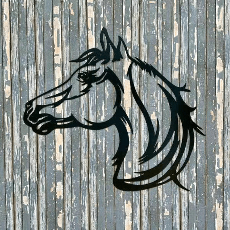 Décoration murale en métal représentant un animal de ferme, 28 x 29 cm, fer brun, ornement de jardin, décoration extérieure rustique, fait main | Sansoti