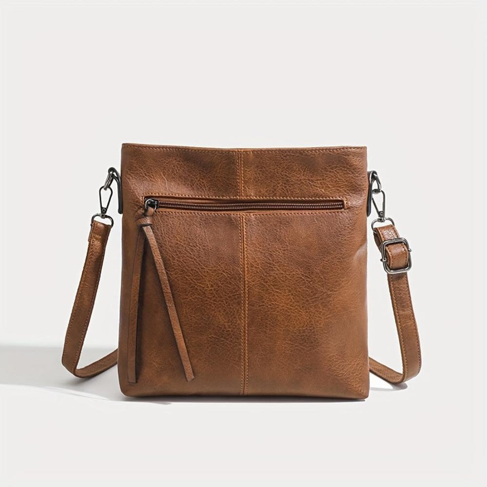 Vierkante Retro Schoudertas Bruin Crossbody Damestas Compacte Stijlvolle Schoudertas Dagelijks Gebruik | Sansoti