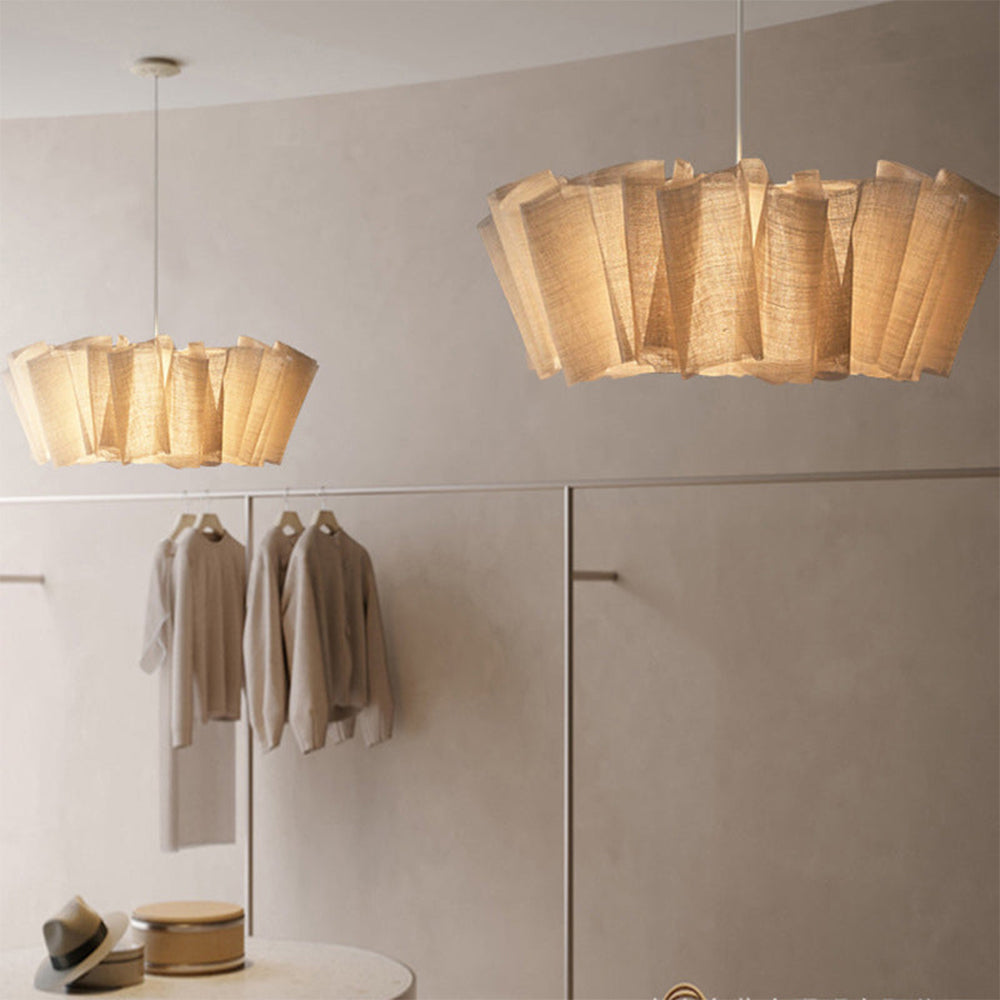 Geplisseerde Stoffen Hanglamp – Minimalistische Scandinavische Verlichting voor Eetkamer & Woonkamer | Sansoti