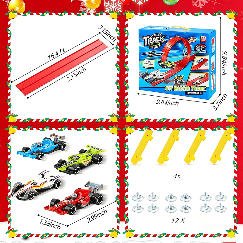 Flexibele DIY Racebaan voor Kinderen – 5 Meter Race Track met Auto's en Loopings | Sansoti