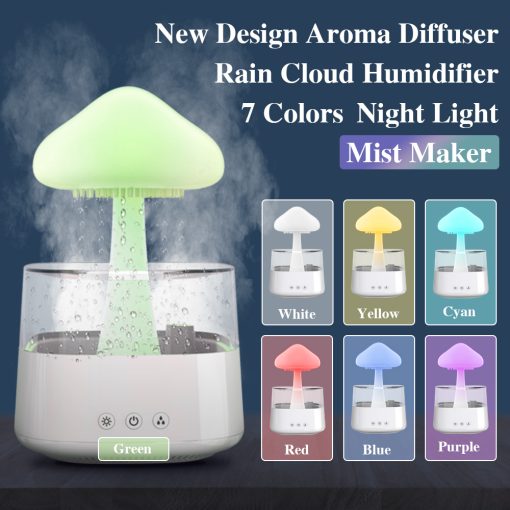 Cloud Humidifier with LED Night Light and Aromatherapy Function for Bedroom, Children's Room, or Workspace | Sansoti