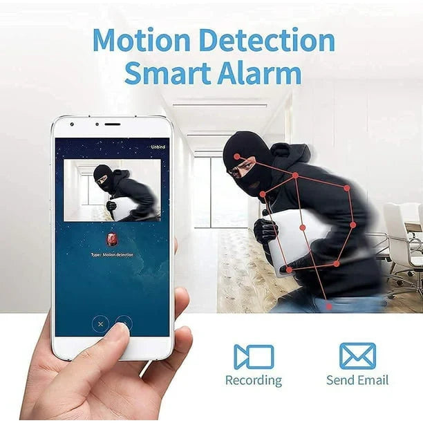 Mini caméra de sécurité sans fil avec fixation magnétique et flux audio-vidéo en direct pour l’intérieur et l’extérieur | Sansoti