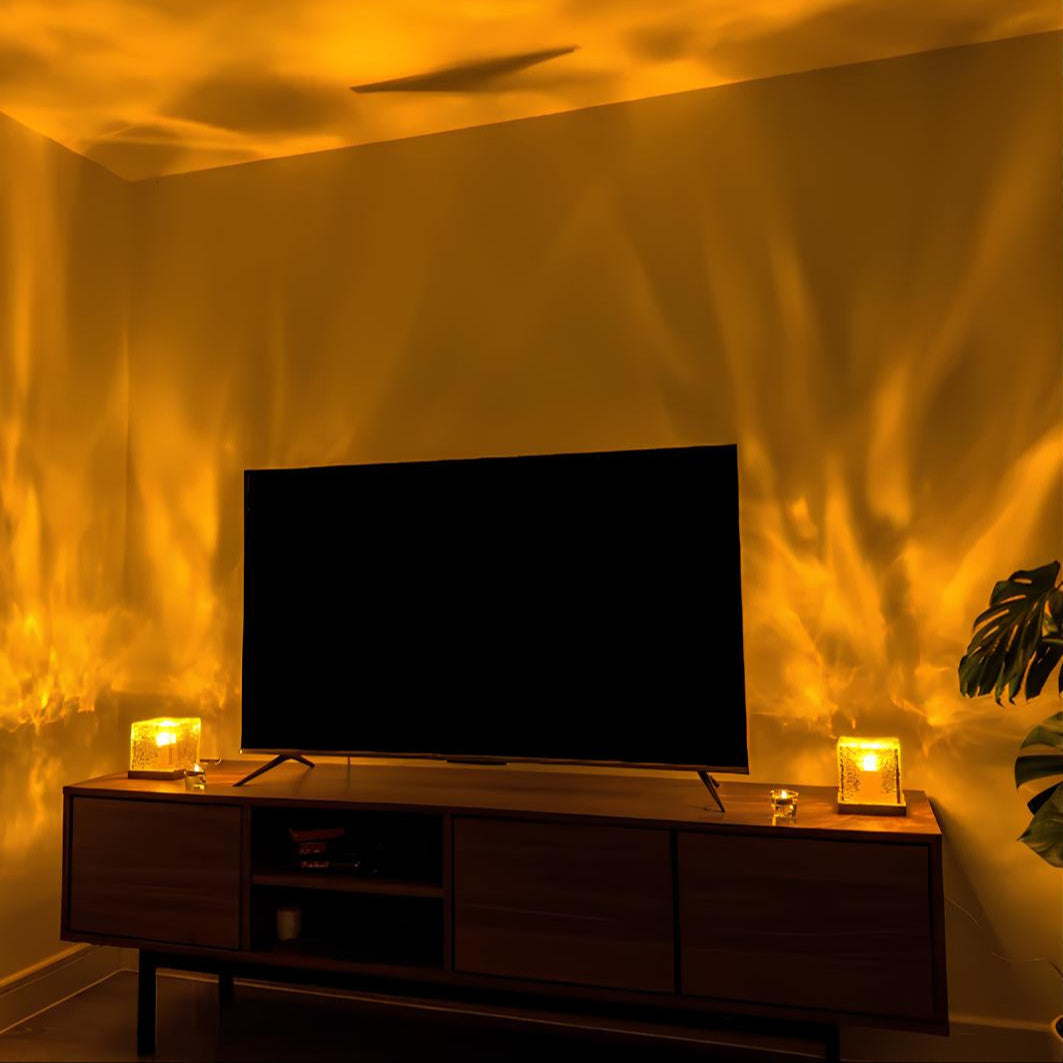 Kubus Lamp Prisma LED Hout Acryl 16 Kleuren USB Sfeerverlichting Woonkamer Slaapkamer Aurora Noorderlicht Effect Nachtlamp Decoratie | Sansoti