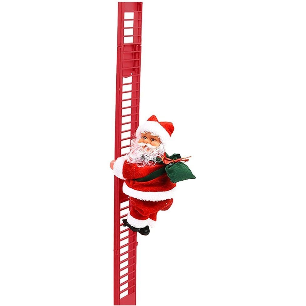 Muzikale Klimkerstman Decoratie met Ladder Beweging Geluid en Licht voor Sfeervolle Feestdagen Kerst | Sansoti