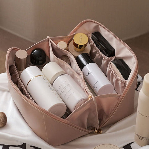 Cosmetica Organizer Tas met Vakken | Reis Make-up Toilettas voor Dagelijks Gebruik Onderweg en Thuis | Sansoti
