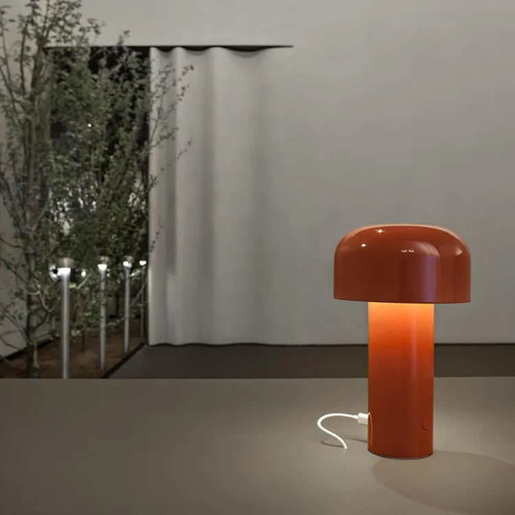 Paddenstoel Tafellamp Oplaadbaar | Draadloze LED Sfeerverlichting met Dimfunctie voor Binnen & Buiten | Sansoti