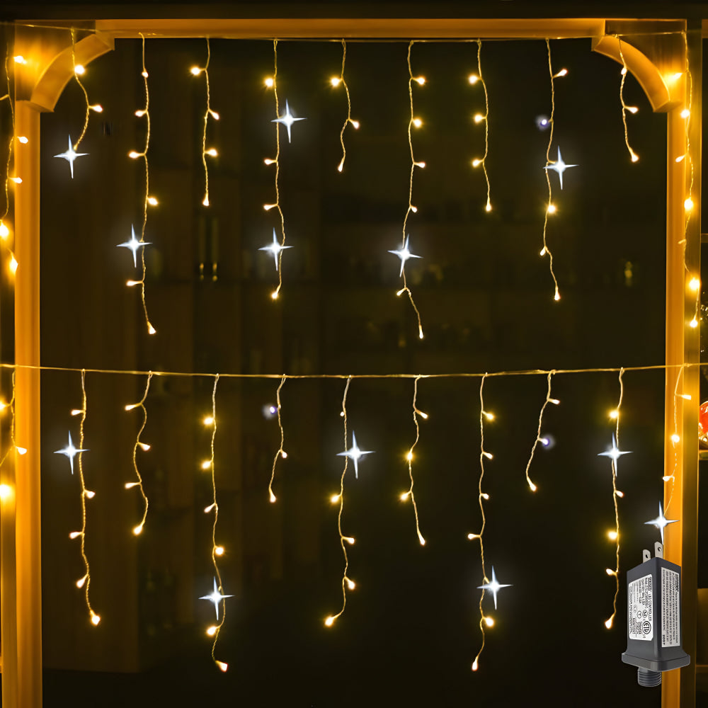 LED Lichtgordijn Buiten Warm Wit Waterdicht Sfeerverlichting Balkon Terras | Sansoti