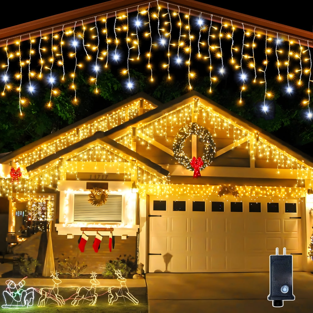 LED Lichtgordijn Buiten Warm Wit Waterdicht Sfeerverlichting Balkon Terras | Sansoti
