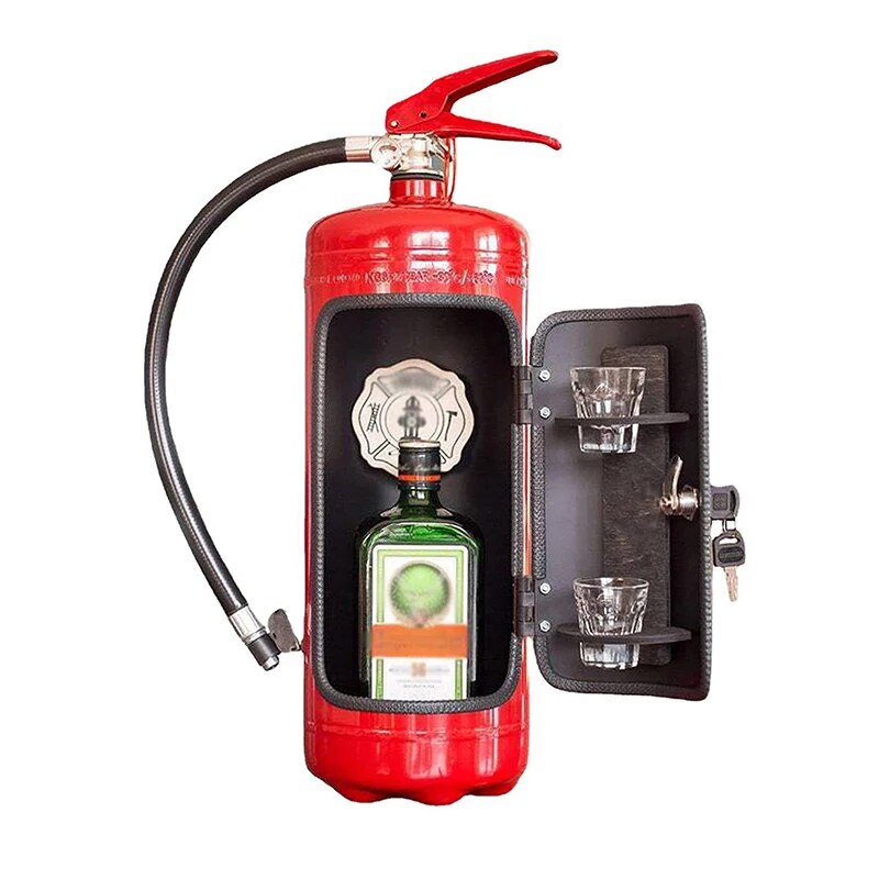 Bottle Dispenser Fire Extinguisher Design for Whisky Wine Champagne Red Black Home Bar Party Decoration Gift | Sansoti