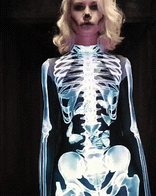 Skeleton Bodysuit with 3D Print for Halloween Cosplay Parties Stretch Black White Costume Carnival Dress-Up Outfit | Sansoti