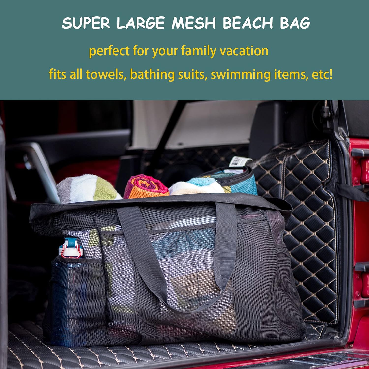 Grote Strandtas met Rits – Zandvrij Mesh Design voor Stranddagen | Sansoti