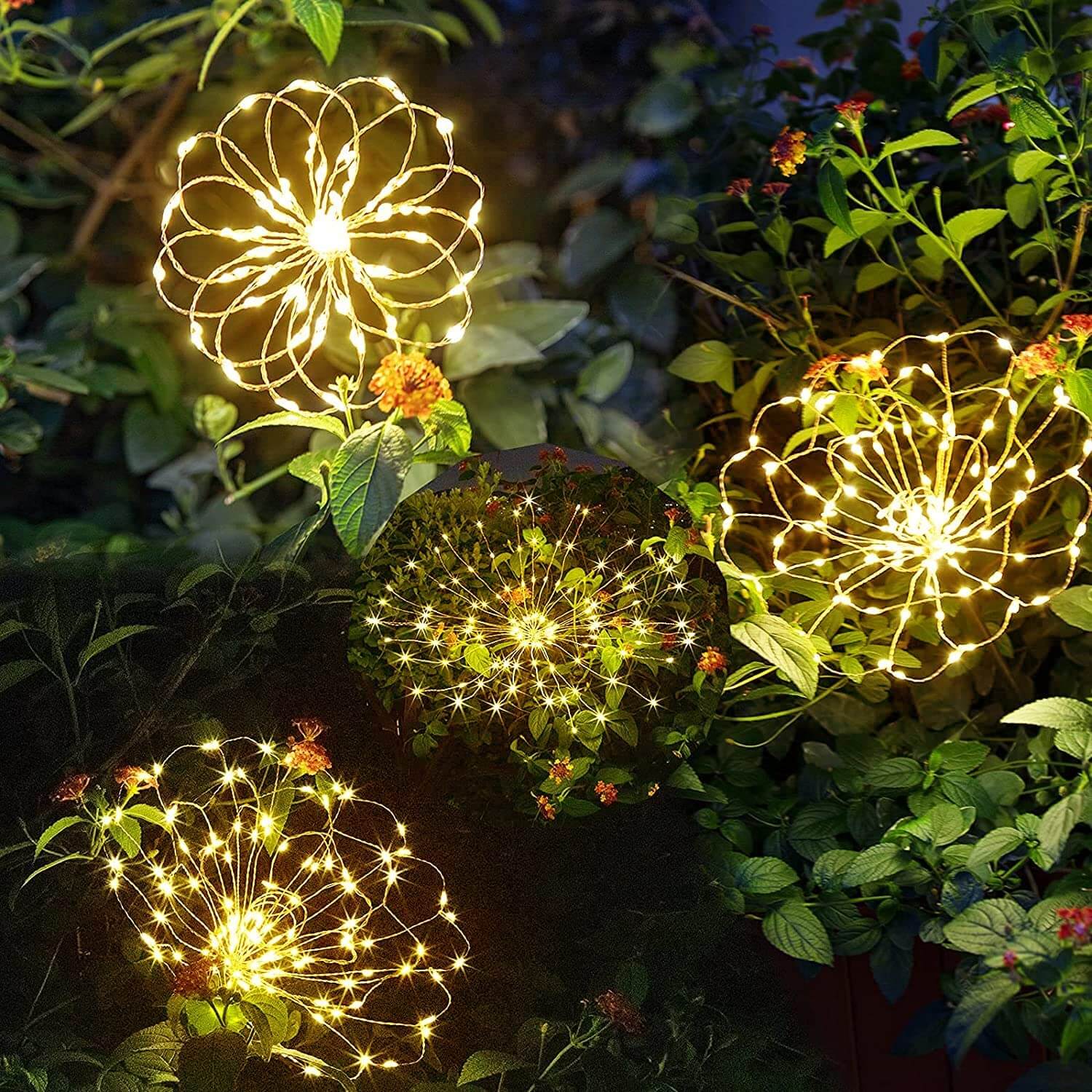 Zonnevuurwerk Tuinlamp 120 LED | Waterdicht IP65 | 8 Verlichtingsmodi | Sansoti