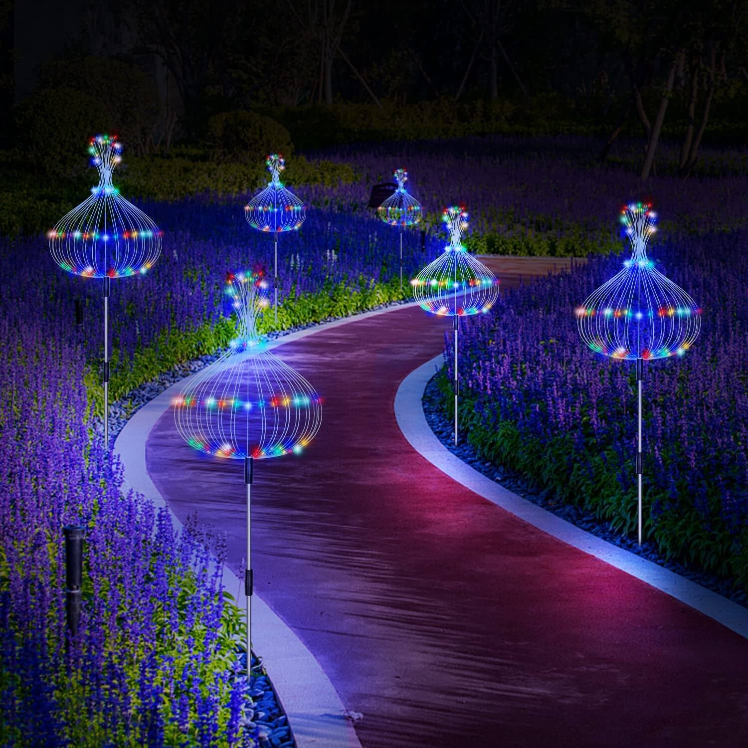 Zonnevuurwerk Tuinlamp 120 LED | Waterdicht IP65 | 8 Verlichtingsmodi | Sansoti