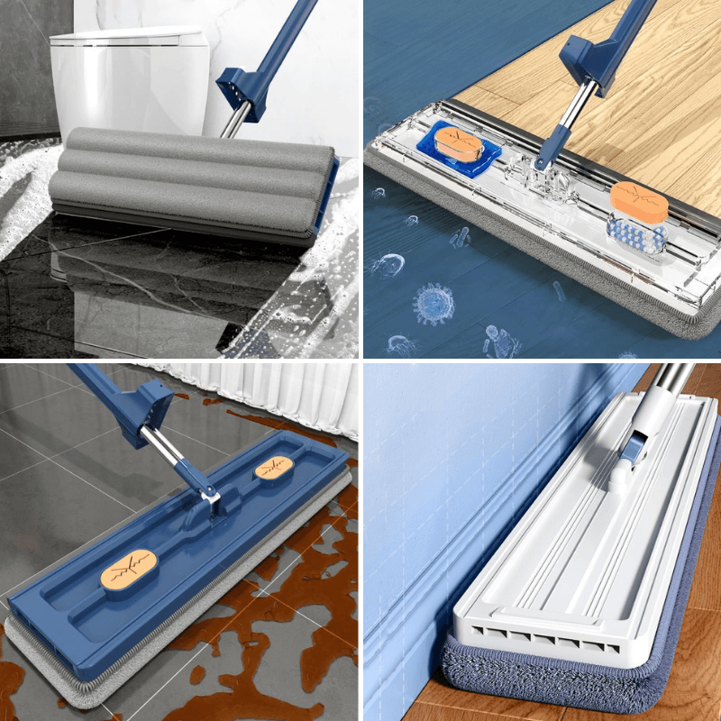 Balai Plat 360° avec Microfibre & Manche Réglable – Nettoyage Sans Traces | Restfield