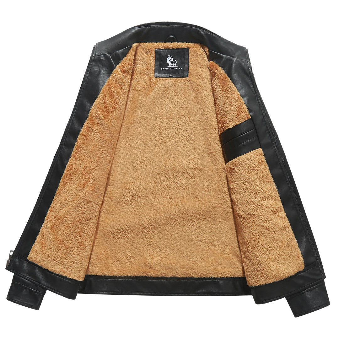 Fleece Bikerjack Kunstleer Waterafstotend Motor Jas Zwart Krasnaadriem Unisex Dames Heren Retro Stijl Mode | Sansoti