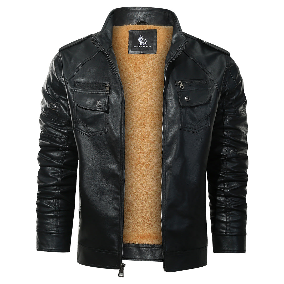Fleece Bikerjack Kunstleer Waterafstotend Motor Jas Zwart Krasnaadriem Unisex Dames Heren Retro Stijl Mode | Sansoti