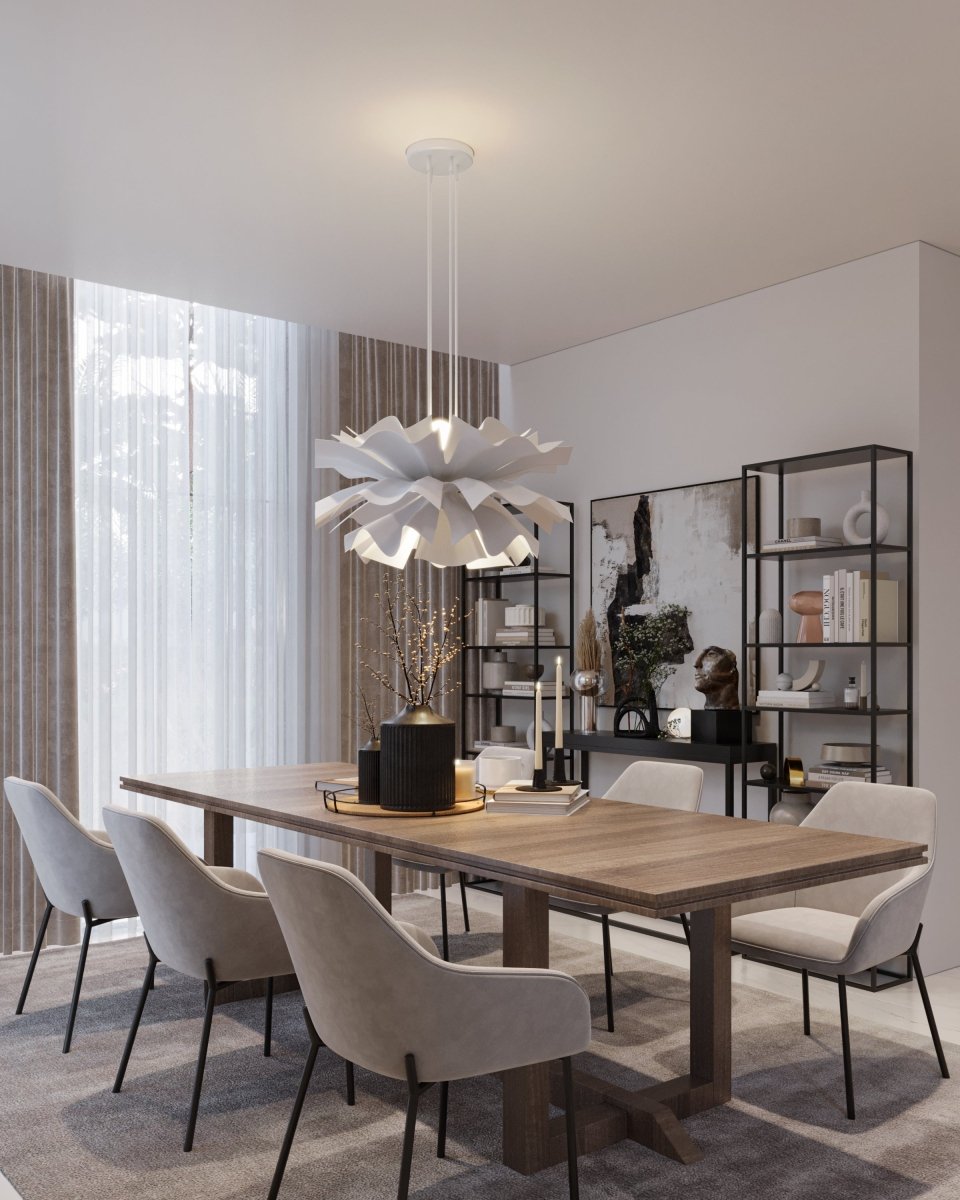 Lustre LED sculptural en forme de fleur avec diffusion douce de la lumière | Restfield