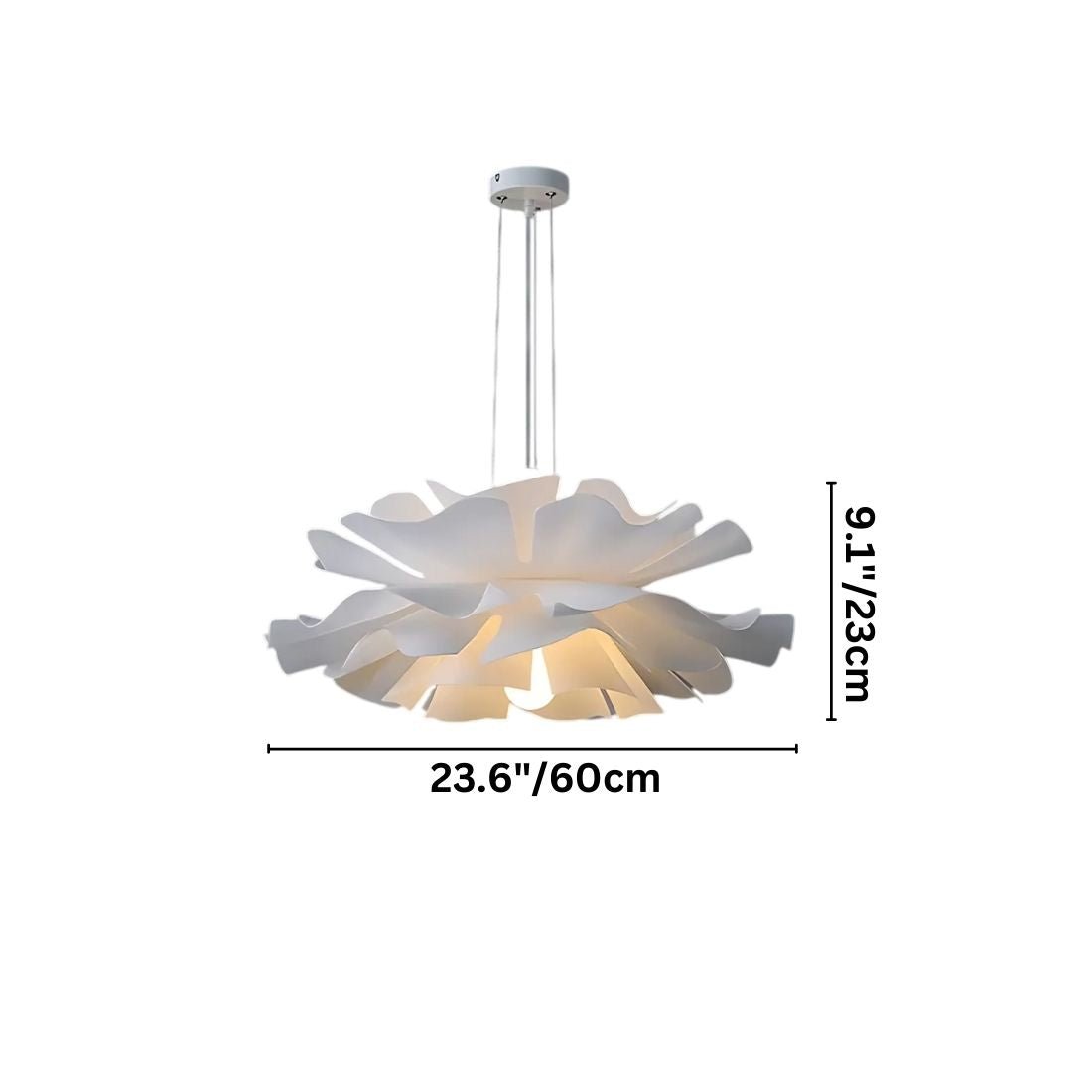 Lustre LED sculptural en forme de fleur avec diffusion douce de la lumière | Restfield