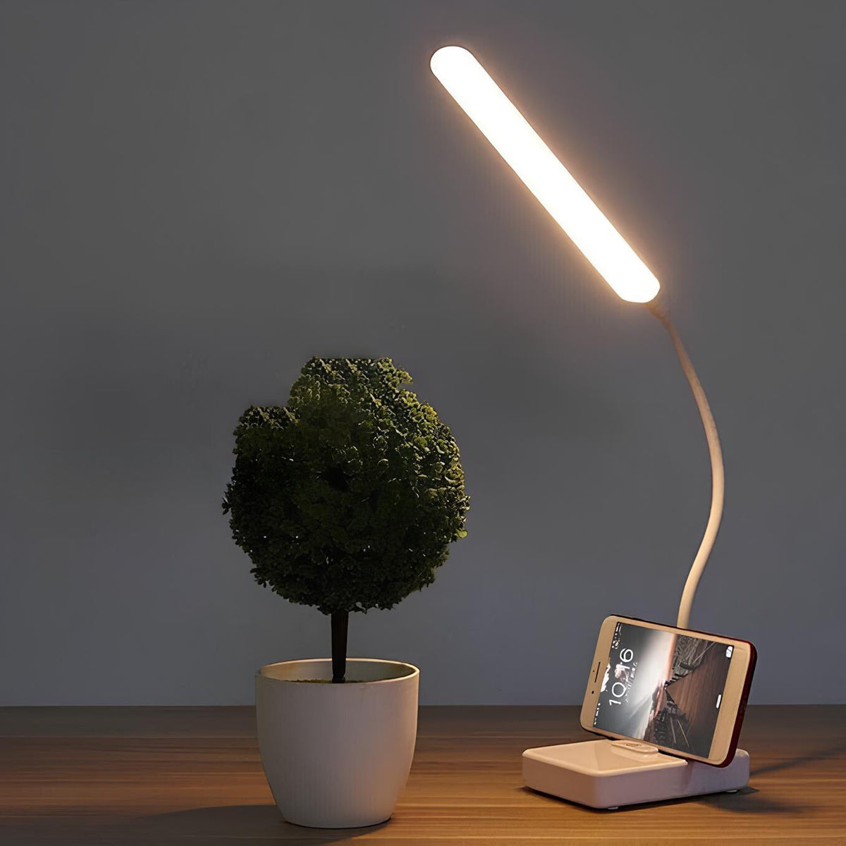 Bureaulamp met Flexibele Arm Oplaadbaar Dimbaar LED Licht voor Bureau Werkkamer Modern Design Tafelverlichting | Sansoti
