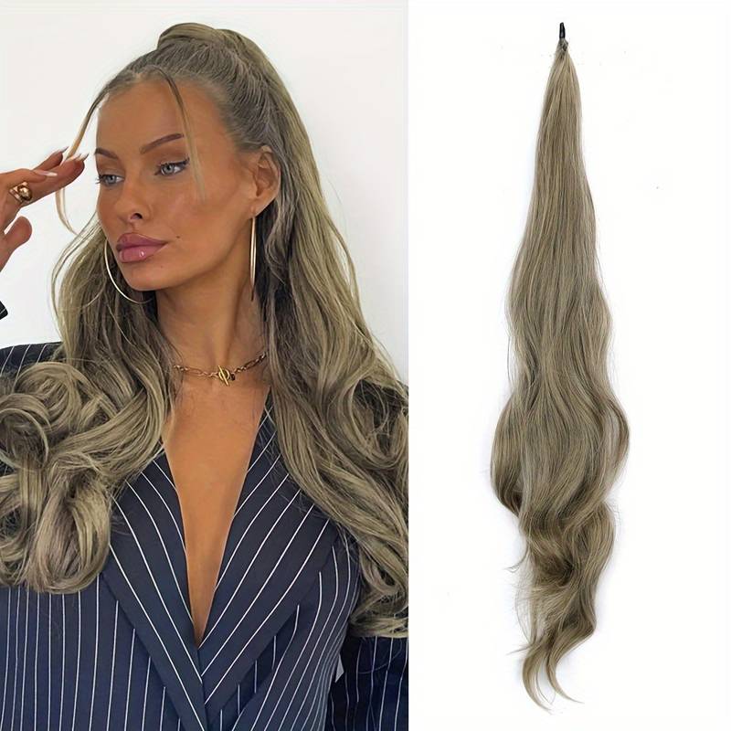 Wikkelstaart Hairextension voor Vol Lang Haar Golven Synthetisch Bevestiging Haarverlenging 10 Kleuren | Sansoti