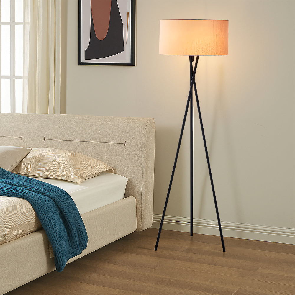 Zijden vloerlamp Ø42 x H160 cm warm wit slaapkamer leeslamp staande lamp | Sansoti