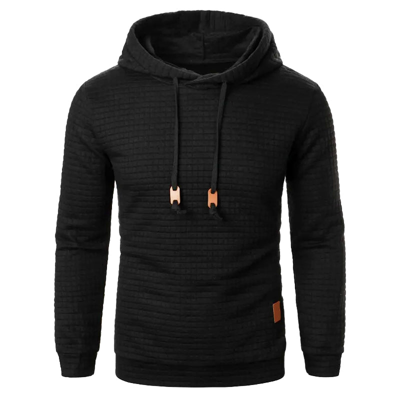 Hoodie en maille à motif texturé, coupe ajustée, pull à capuche pour hommes et femmes, sweat-shirt confortable | Sansoti
