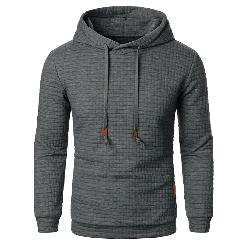 Hoodie en maille à motif texturé, coupe ajustée, pull à capuche pour hommes et femmes, sweat-shirt confortable | Sansoti