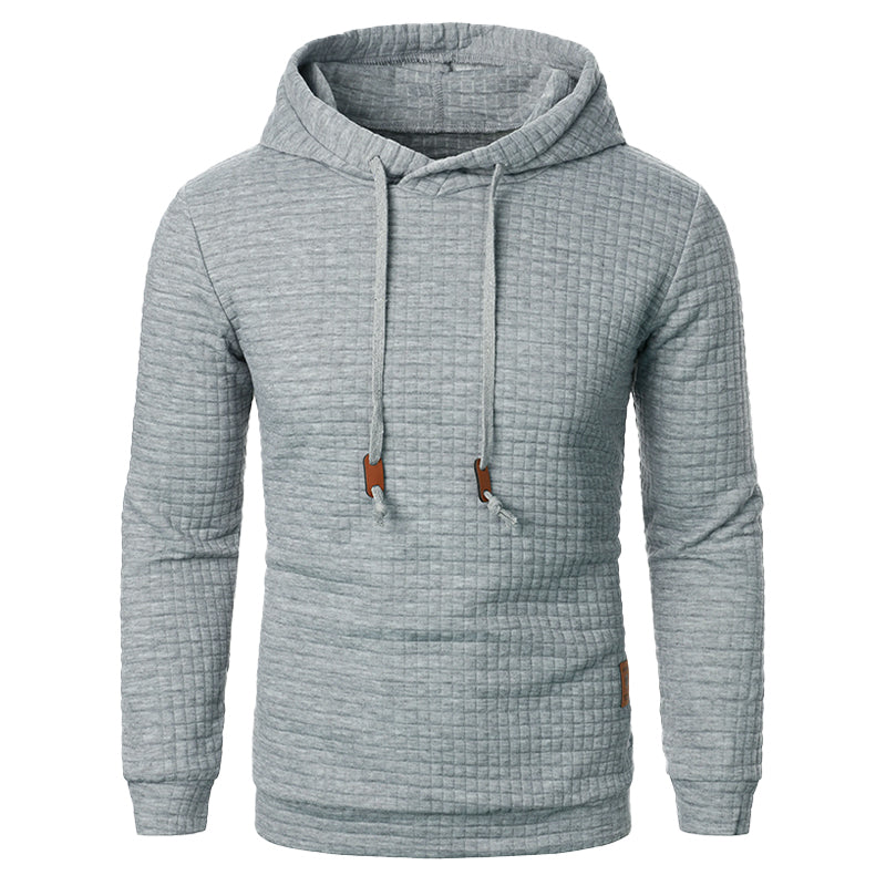 Hoodie en maille à motif texturé, coupe ajustée, pull à capuche pour hommes et femmes, sweat-shirt confortable | Sansoti