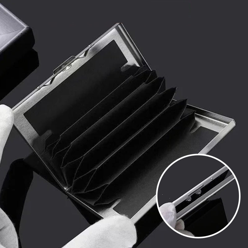 Kaarthouder met RFID-Bescherming Metalen Cardclip Zilver Zwart Goud | Sansoti