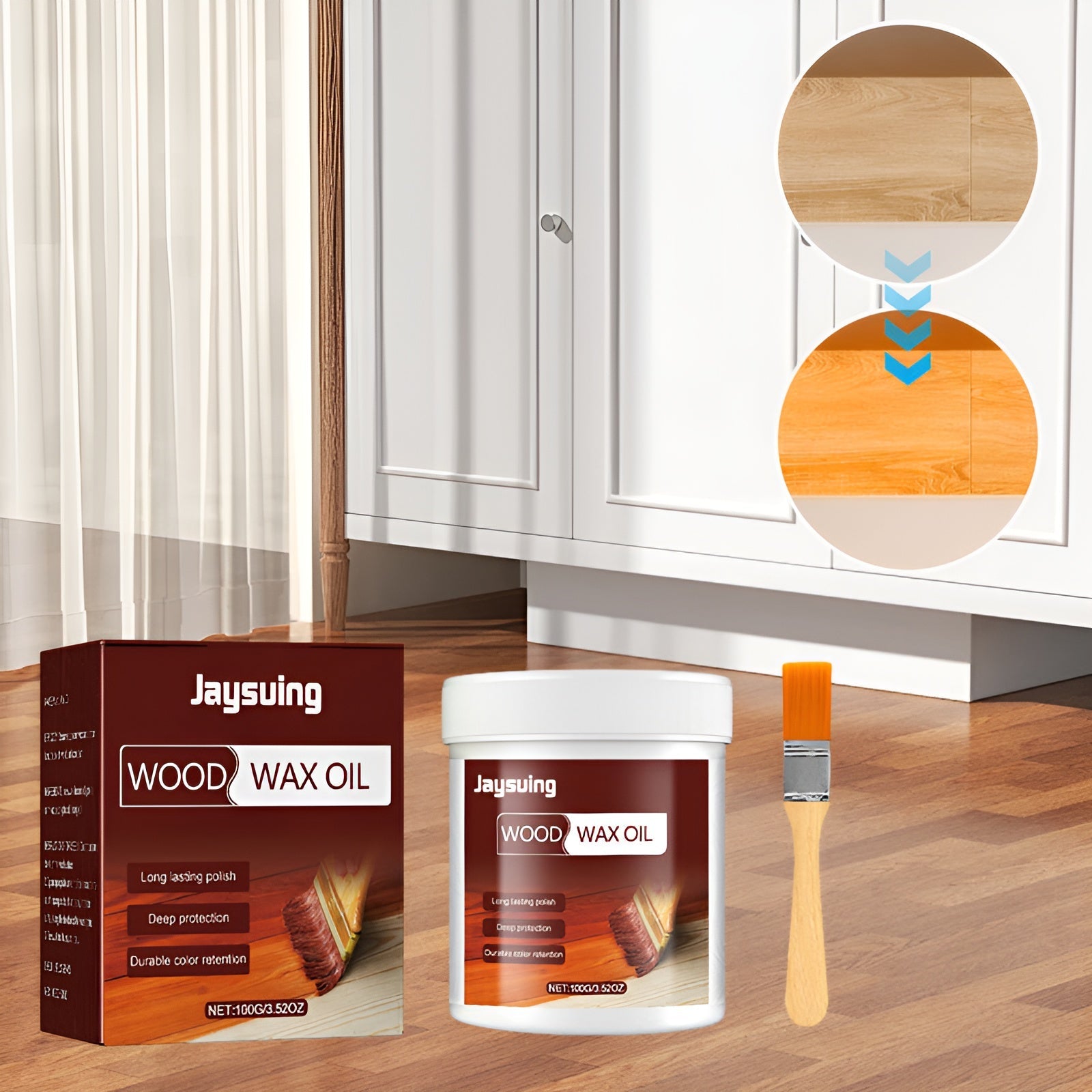 Natuurlijke Houtbescherming 100g – Langdurige Waterdichte Verzegeling voor Binnen & Buiten | Sansoti
